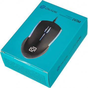 Мышь Oklick 245M черный оптическая (1000dpi) USB (3but) -27