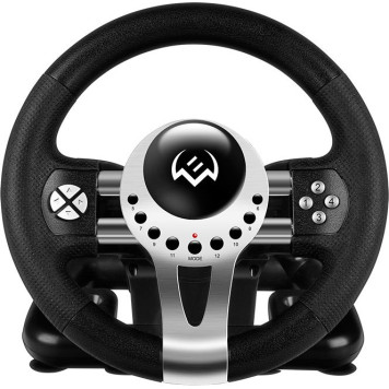 Руль Sven GC-W700 12кноп. (с педалями) черный/серебристый 