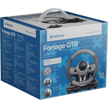 Руль Defender Forsage GTR 12кноп. (с педалями) черный 