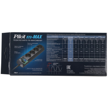 Сетевой фильтр Pilot m-MAX 5м (4 розетки) серый (коробка) -4