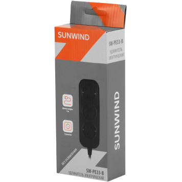 Сетевой удлинитель SunWind SW-PE33-B 3м (3 розетки) черный (коробка) -10