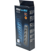 Сетевой фильтр Pilot m-MAX 10м (4 розетки) серый (коробка)