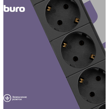 Сетевой фильтр Buro BU-SP1.8_USB_2A-B 1.8м (6 розеток) черный (коробка) -5