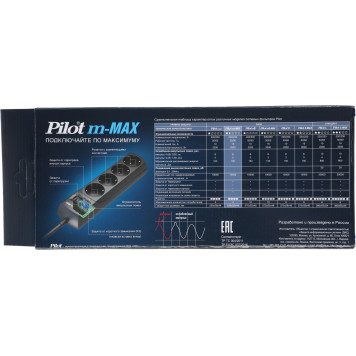 Сетевой фильтр Pilot m-MAX 3м (4 розетки) серый (коробка) -6