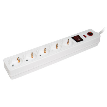 Сетевой фильтр IEK СФ-05К 5м (5 розеток) белый (коробка) 