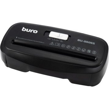 Шредер Buro Home BU-S606S черный (секр.Р-2) ленты 6лист. 10лтр. пл.карты -4