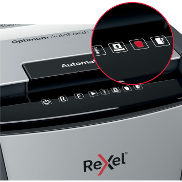 Шредер Rexel Optimum AutoFeed 300X черный с автоподачей (секр.P-4)/фрагменты/300лист./60лтр./скрепки/скобы/пл.карты -13