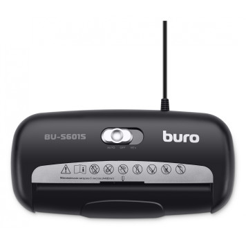 Шредер Buro Home BU-S601S (секр.Р-1)/ленты/6лист./10лтр./пл.карты -12