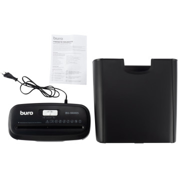 Шредер Buro Home BU-S606S черный (секр.Р-2) ленты 6лист. 10лтр. пл.карты -8