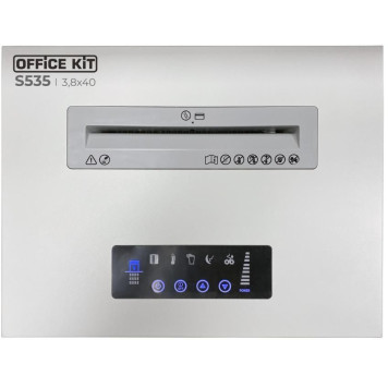 Шредер Office Kit S535 3,8x40 белый (секр.P-4) фрагменты 35лист. 50лтр. скобы пл.карты CD -6