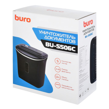 Шредер Buro Home BU-S506C (секр.P-4)/фрагменты/5лист./12лтр./пл.карты -9