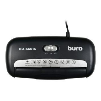 Шредер Buro Home BU-S601S (секр.Р-1)/ленты/6лист./10лтр./пл.карты -3