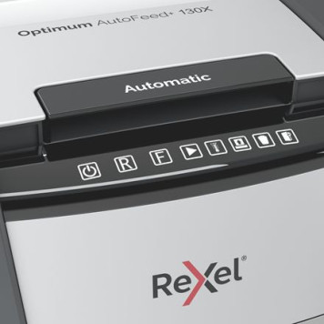 Шредер Rexel Optimum AutoFeed 130X черный с автоподачей (секр.P-4)/фрагменты/130лист./44лтр./скрепки/скобы/пл.карты -12