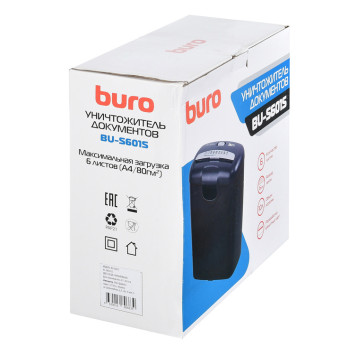 Шредер Buro Home BU-S601S (секр.Р-1)/ленты/6лист./10лтр./пл.карты -11