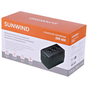 Стабилизатор напряжения SunWind AVR-600 300Вт 600ВА черный -7