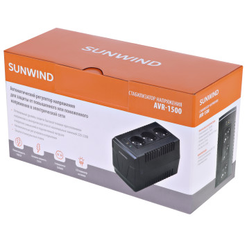Стабилизатор напряжения SunWind AVR-1500 750Вт 1500ВА черный -7