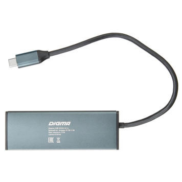 Разветвитель USB-C Digma HUB-3U3.0С-UC-G 4порт. серый -3