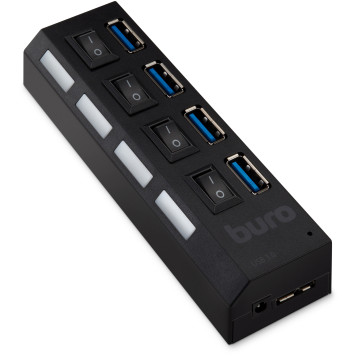 Разветвитель USB 3.0 Buro BU-HUB4-U3.0-L 4порт. черный -1