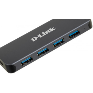 Разветвитель USB 3.0 D-Link DUB-1341 4порт. черный (DUB-1341/C2A) -2