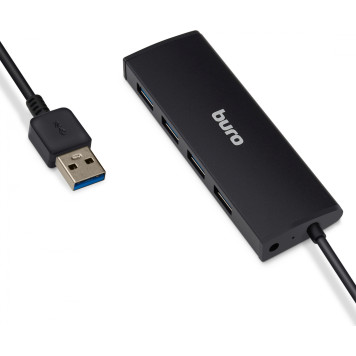 Разветвитель USB 3.0 Buro BU-HUB4-0.5-U3.0 4порт. черный -1