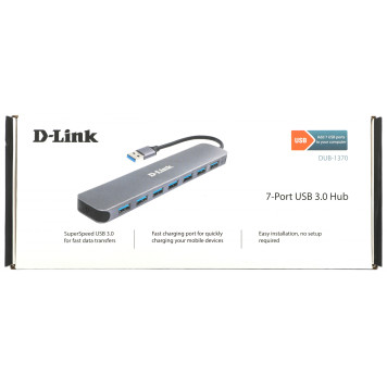 Разветвитель USB 3.0 D-Link DUB-1370 7порт. черный (DUB-1370/B1A) -2