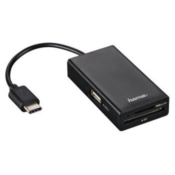 Разветвитель USB-C Hama 1порт. черный (00054144) -2
