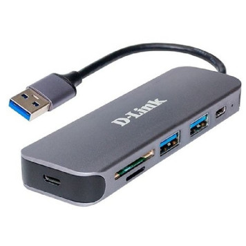 Разветвитель USB 3.0 D-Link DUB-1325/A2A 2порт. серый 
