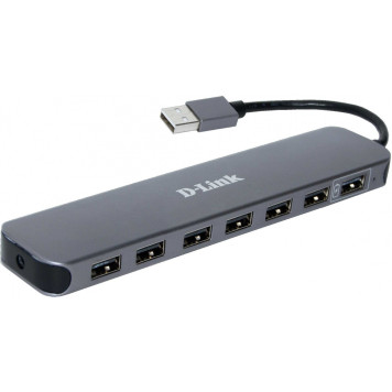 Разветвитель USB 2.0 D-Link DUB-H7 7порт. черный (DUB-H7/E1A) 