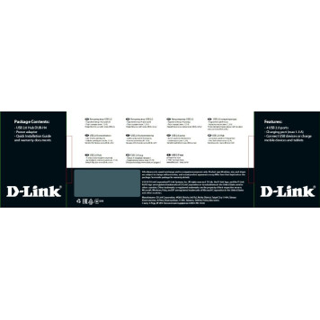 Разветвитель USB 2.0 D-Link DUB-H4 4порт. черный (DUB-H4/E1A) -2