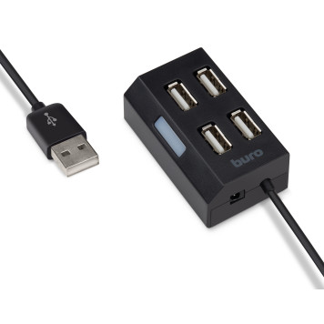 Разветвитель USB 2.0 Buro BU-HUB4-U2.0 4порт. черный -2