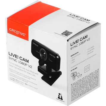 Камера Web Creative Live! Cam SYNC 1080P V2 черный 2Mpix (1920x1080) USB2.0 с микрофоном -5