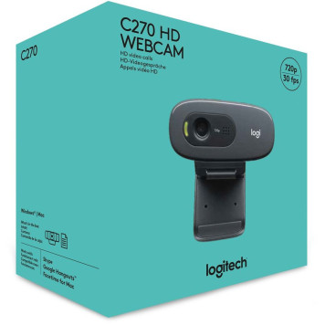 Камера Web Logitech HD Webcam C270 черный 0.9Mpix (1280x720) USB2.0 с микрофоном (960-001063/960-000584) -2