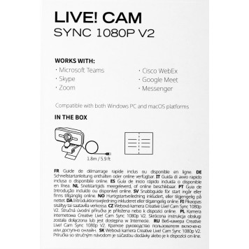 Камера Web Creative Live! Cam SYNC 1080P V2 черный 2Mpix (1920x1080) USB2.0 с микрофоном -6