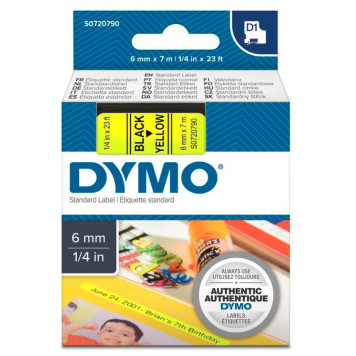 Картридж ленточный Dymo D1 S0720790 черный/желтый для Dymo -1