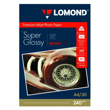 Фотобумага Lomond 1105100 A4/240г/м2/20л./белый высокоглянцевое для струйной печати 
