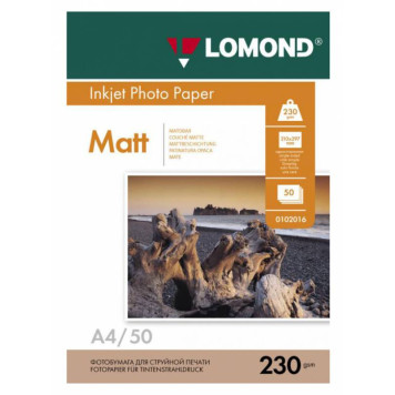 Фотобумага Lomond 0102016 A4/230г/м2/50л./белый матовое для струйной печати 