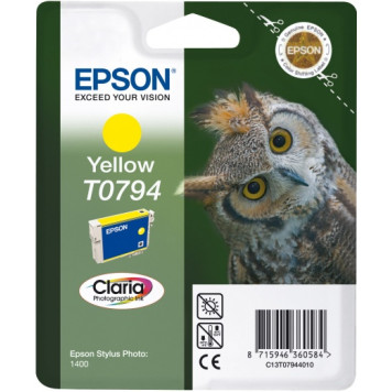 Картридж струйный Epson T0794 C13T07944010 желтый (715стр.) (11.1мл) для Epson P50/PX660 