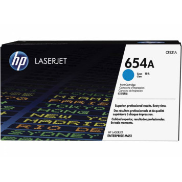 Картридж лазерный HP 654A CF331A голубой (15000стр.) для HP CLJ Ent M651n/M651dn/M651xh/M680dn/M680f 