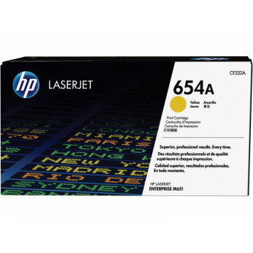 Картридж лазерный HP 654A CF332A желтый (15000стр.) для HP CLJ Ent M651n/M651dn/M651xh/M680dn/M680f 