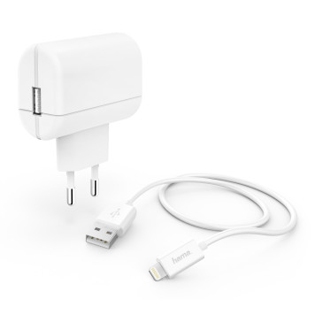 Сетевое зар./устр. Hama H-183265 2.4A для Apple кабель Apple Lightning белый (00183265) -1