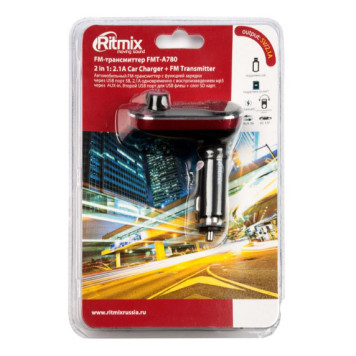 Автомобильный FM-модулятор Ritmix FMT-A780 черный SD USB (15118201) -4