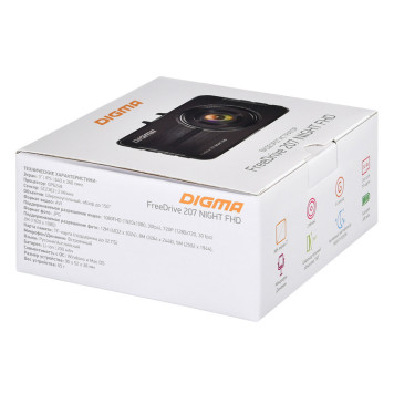 Видеорегистратор Digma FreeDrive 207 Night FHD черный 2Mpix 1080x1920 1080p 150гр. GP2247 -5