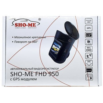 Видеорегистратор Sho-Me FHD-950 черный 1296x1728 1296p 145гр. GPS NTK96658 