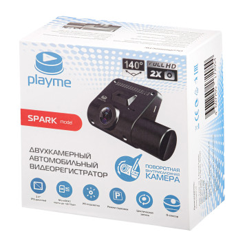 Видеорегистратор Playme Spark черный 1080x1920 1080p 140гр. GPS MSTAR 8339D -8