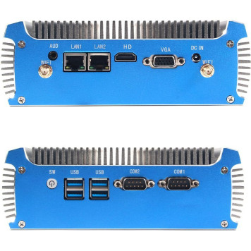 Неттоп Hiper M11 Cel J4125 (2) 4Gb SSD256Gb UHDG 600 CR noOS 2xGbitEth WiFi BT 60W синий/серый -1