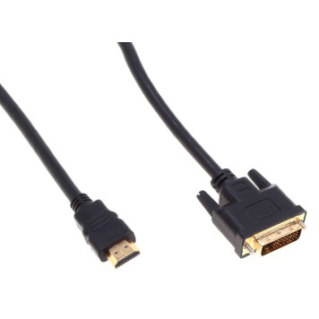 Кабель аудио-видео Buro HDMI (m)/DVI-D (Dual Link) (m) 1.8м. Позолоченные контакты черный (BHP RET HDMI_DVI18) -1