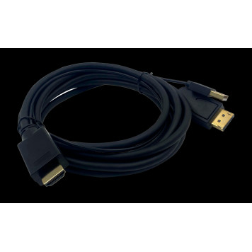 Кабель аудио-видео Buro HDMI (m)/DisplayPort (m) 3м. Позолоченные контакты черный (HDMI-DP-3M) -1