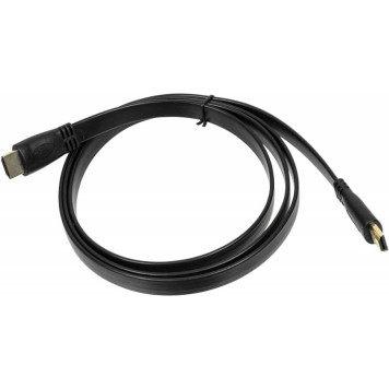 Кабель аудио-видео High Speed ver.1.4 Flat HDMI (m)/HDMI (m) 1.5м. Позолоченные контакты черный 