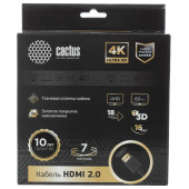 Кабель аудио-видео Cactus CS-HDMI.2-7 HDMI (m)/HDMI (m) 7м. Позолоченные контакты черный