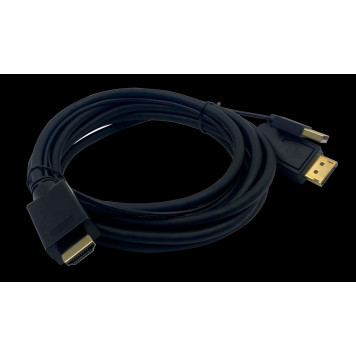 Кабель аудио-видео Buro HDMI (m)/DisplayPort (m) 2м. Позолоченные контакты черный (HDMI-DP-2M) -1